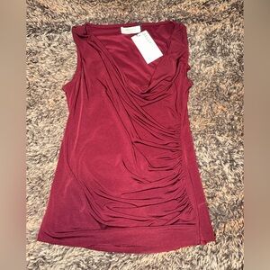 Bailey 44 burgundy Sleeveless Drape Blouse medium
